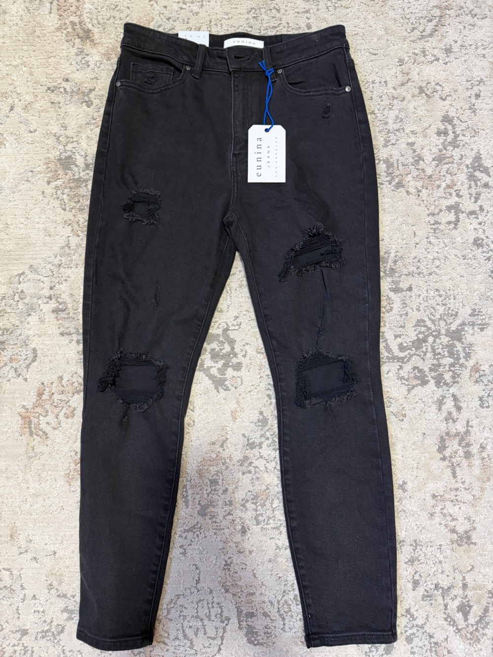 eunina Black Skinny Distressed Men’s Jeans